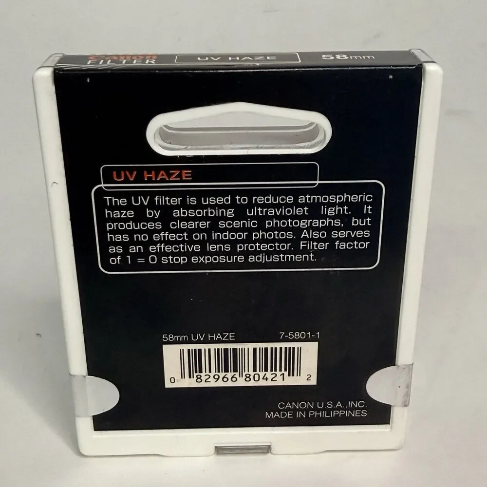 Canon 58mm UV Haze Filter Lens in Case OEM Genuine 7-5801-1